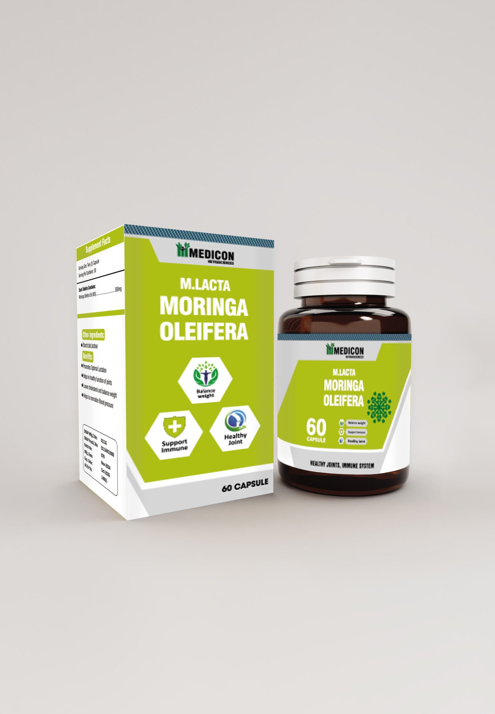 M-LACTA 60 Capsules (Moringa Oleifera) – Herbal Superfood for Energy, Immunity & Lactation Support – Rich in Vitamins, Minerals & Antioxidants for Overall Wellness