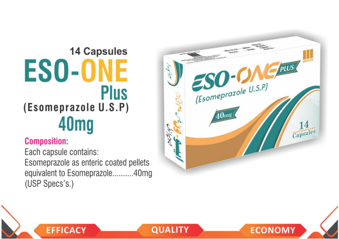 Eso-One Plus (Esomeprazole 40mg) – Relief from Acid Reflux, Heartburn & Gastric Ulcers – 14 Capsules