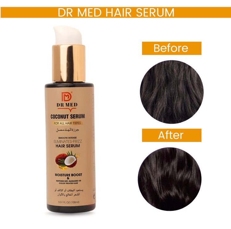 DR MED Coconut Hair serum (Smooth Intense Eliminates - Frizz Hair Serum) 100ML.