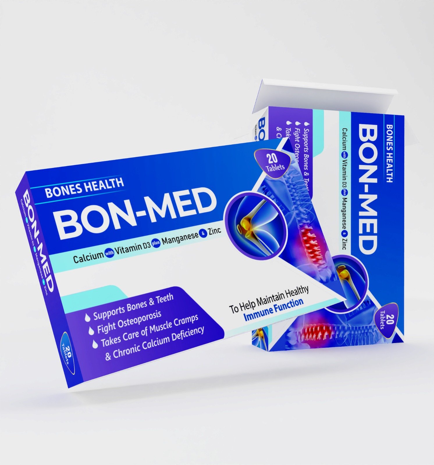 BON-MED (Health Bones) Calcuim With Vitamin D3  20Tablets