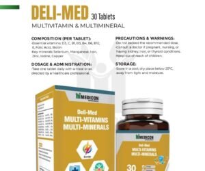 Deli Med Multi-Vitamins & Minerals Supplement 30Tablets - Boost Energy, Immunity & Wellbeing