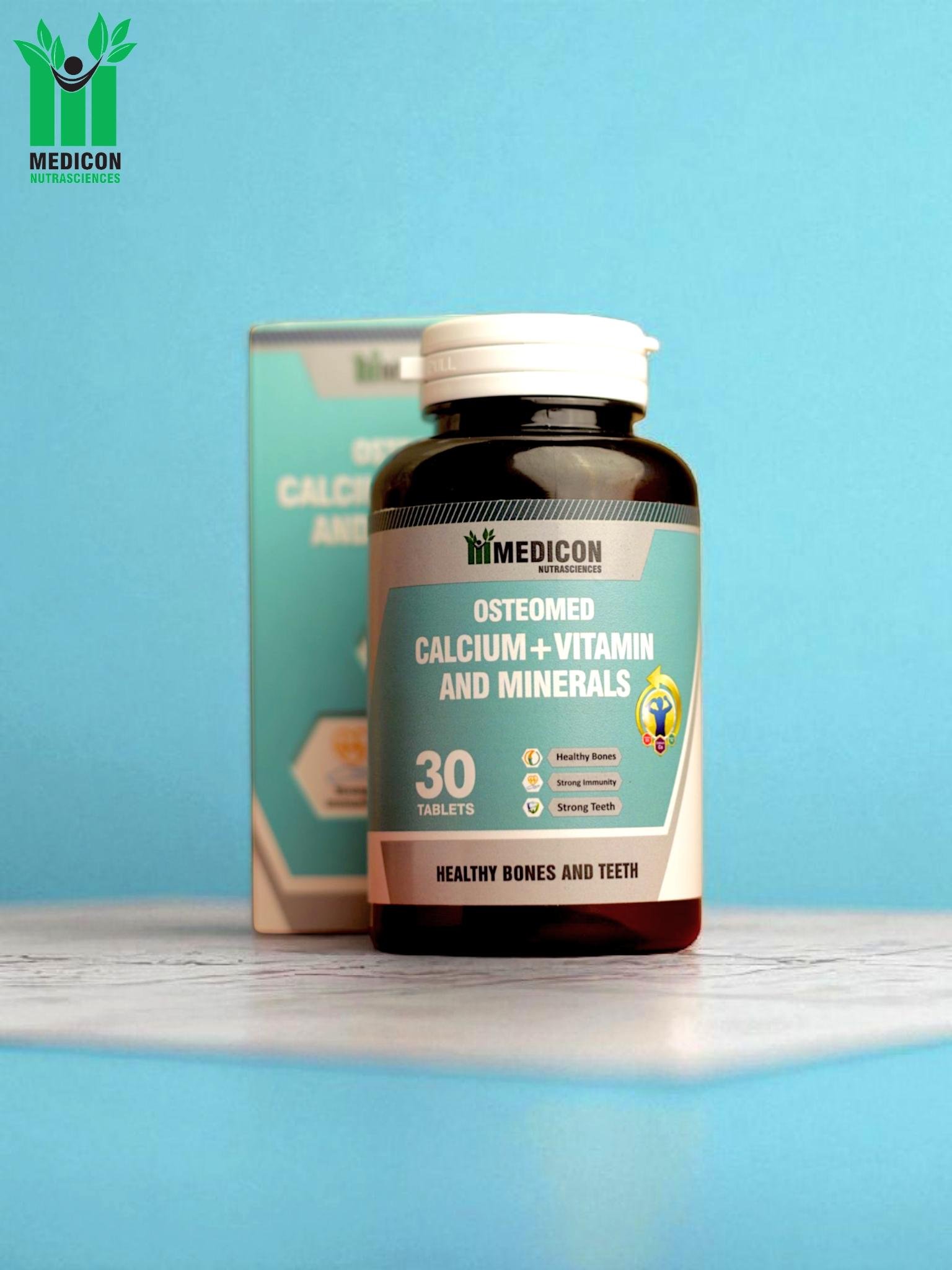 "Osteomed Advanced Calcium Plus Vitamin D3 and Essential Minerals – Comprehensive Bone Health Support for Stronger Bones and Improved Absorption" 30Tablets