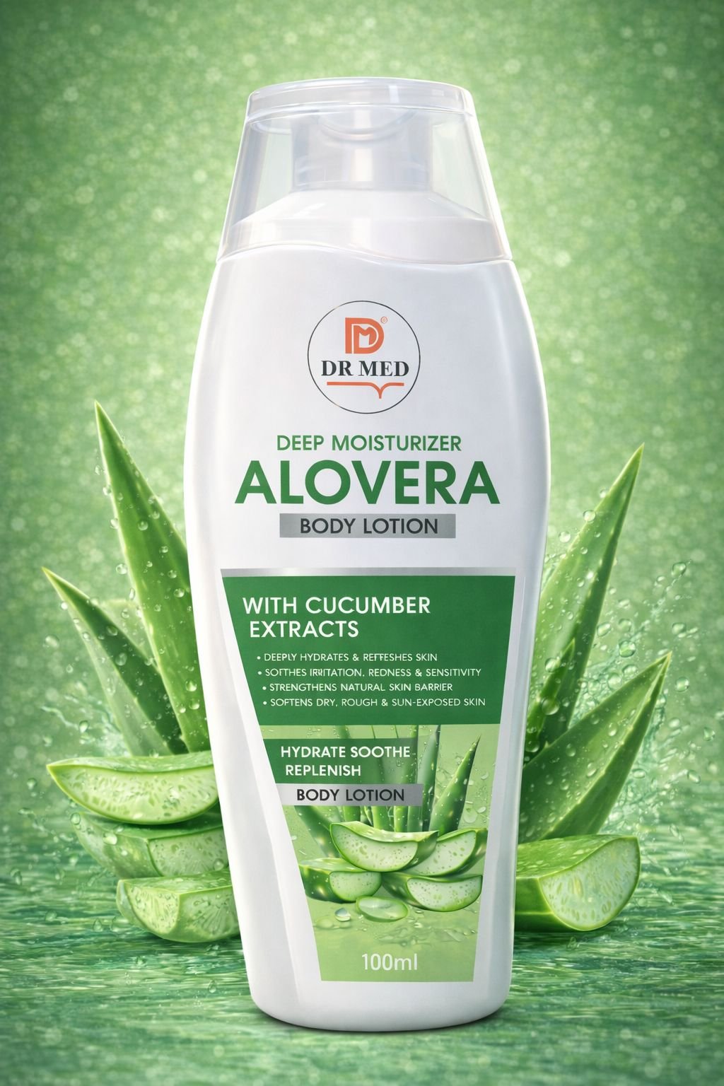 AloeVera Body Lotion with Cucumber Extract – Deep Moisturizer, Hydrating & Cooling Formula – 100ml